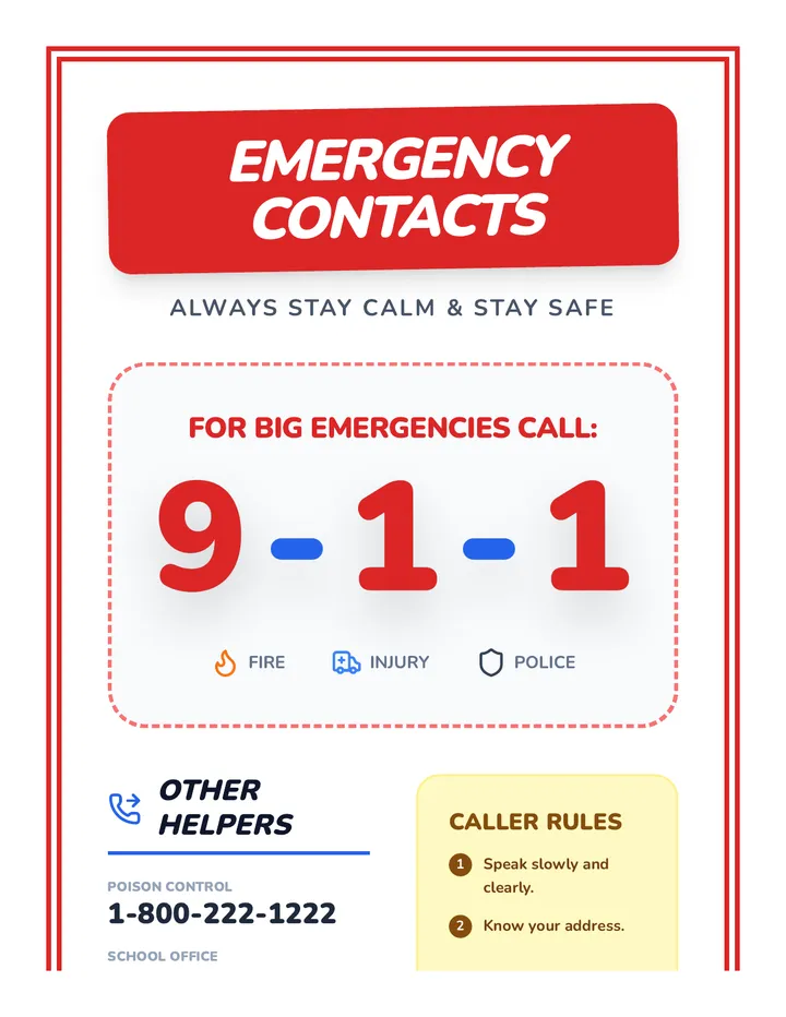 Emergency Contact Chart Reference