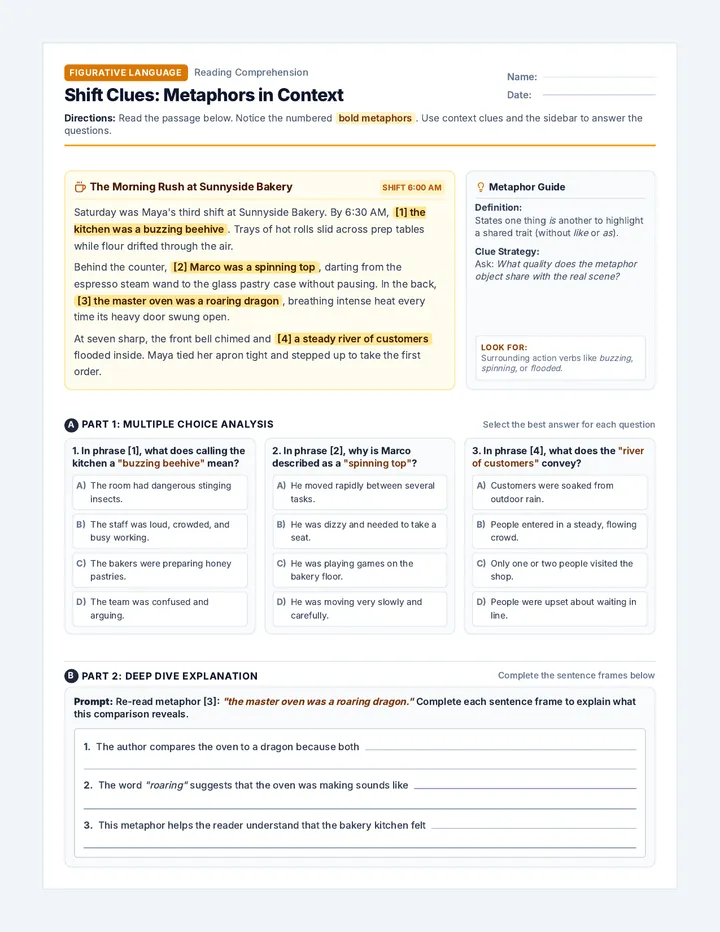 Shift Clues Worksheet