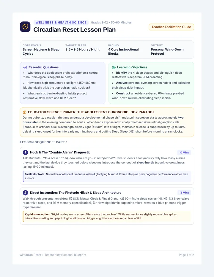 Circadian Reset Lesson Plan