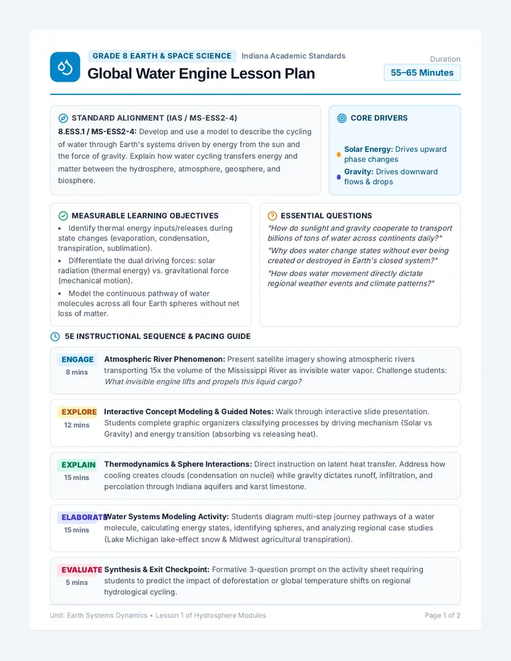 Global Water Engine Lesson Plan