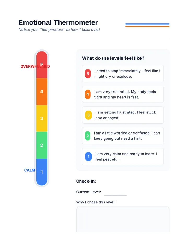 Emotional Thermometer Template
