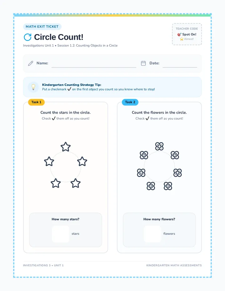Circle Count Exit Ticket