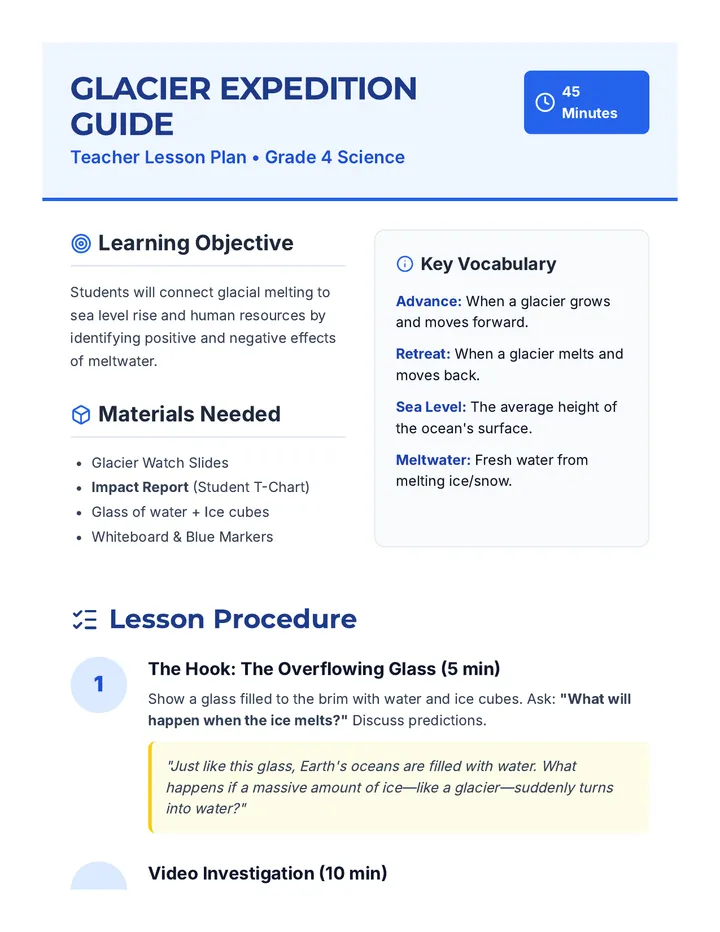Glacier Expedition Teacher Guide
