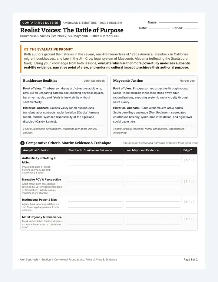 Realist Voices Comparative Handout
