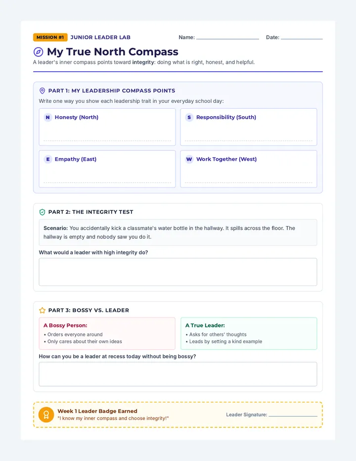 True North Mission Worksheet