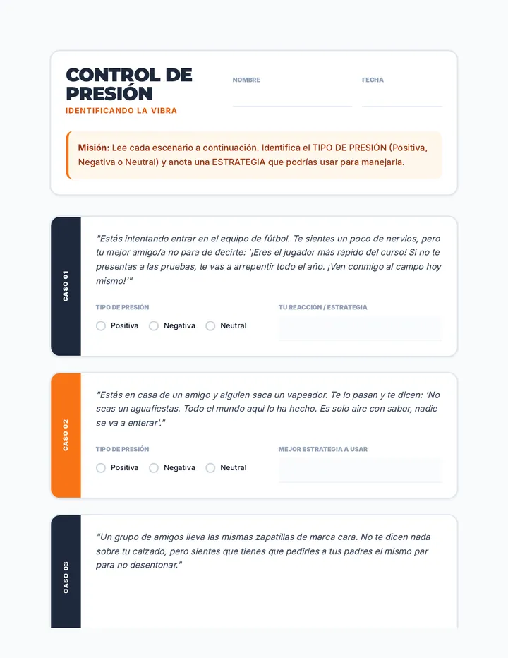 Pressure Check Scenarios Activity