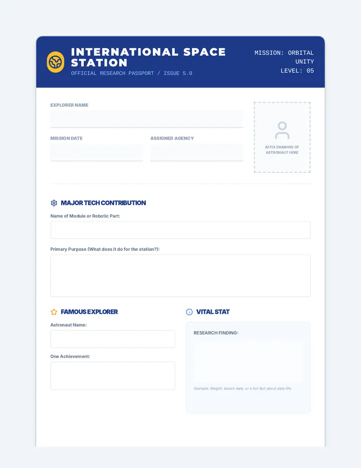 ISS Passport Worksheet