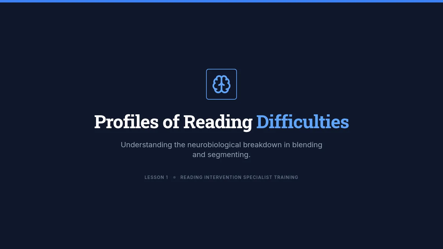 Profiles Reading Difficulties Slides