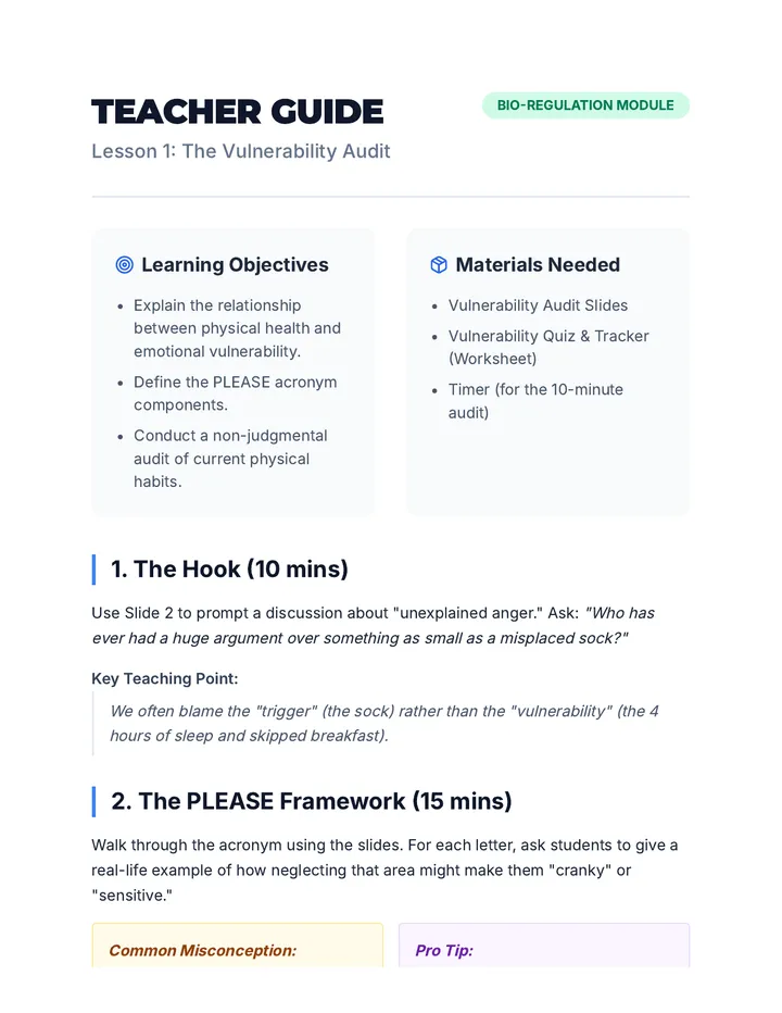 Vulnerability Audit Teacher Guide