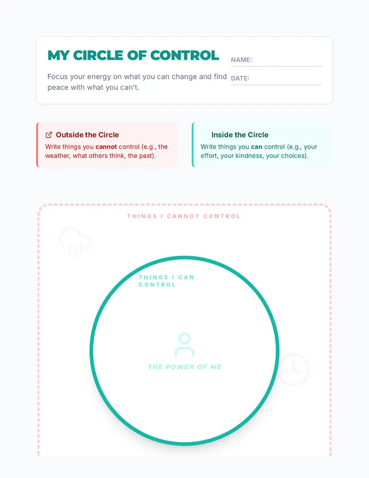 Personal Circle Worksheet