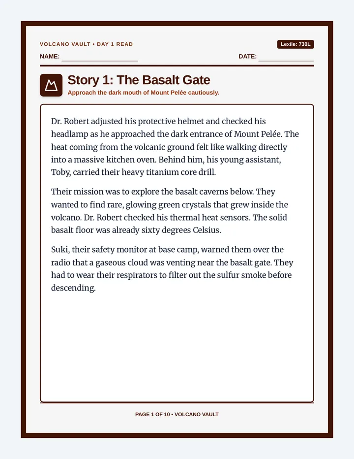 Volcano Vault Workbook