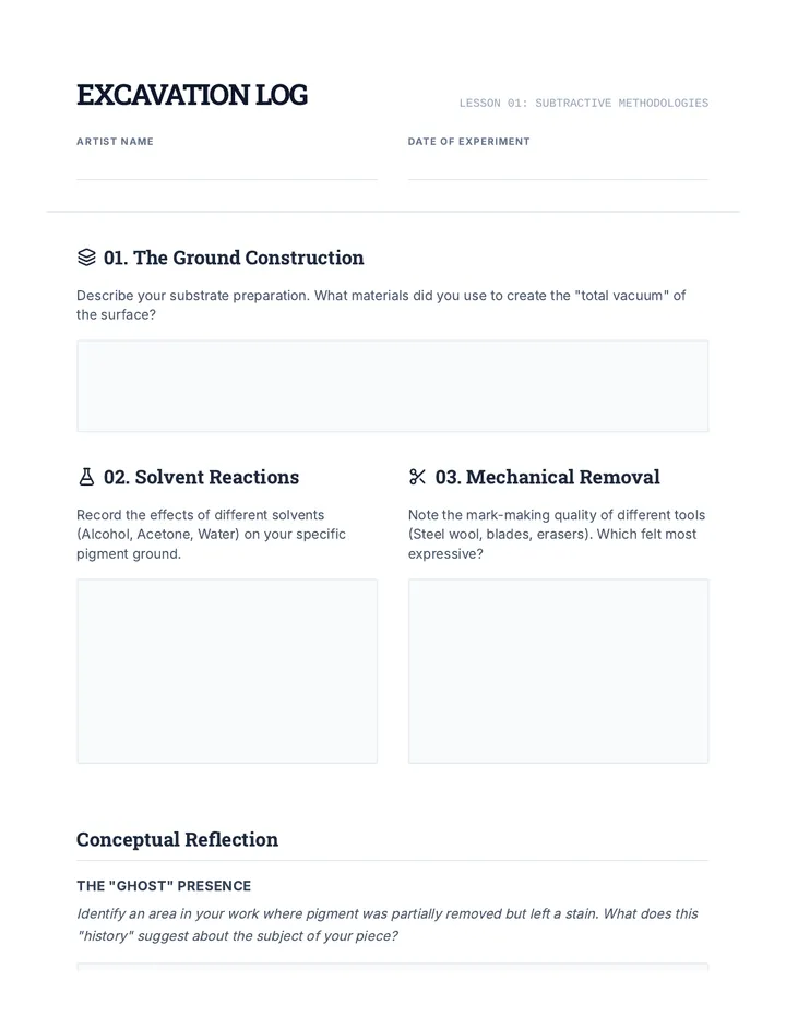 Excavation Process Log