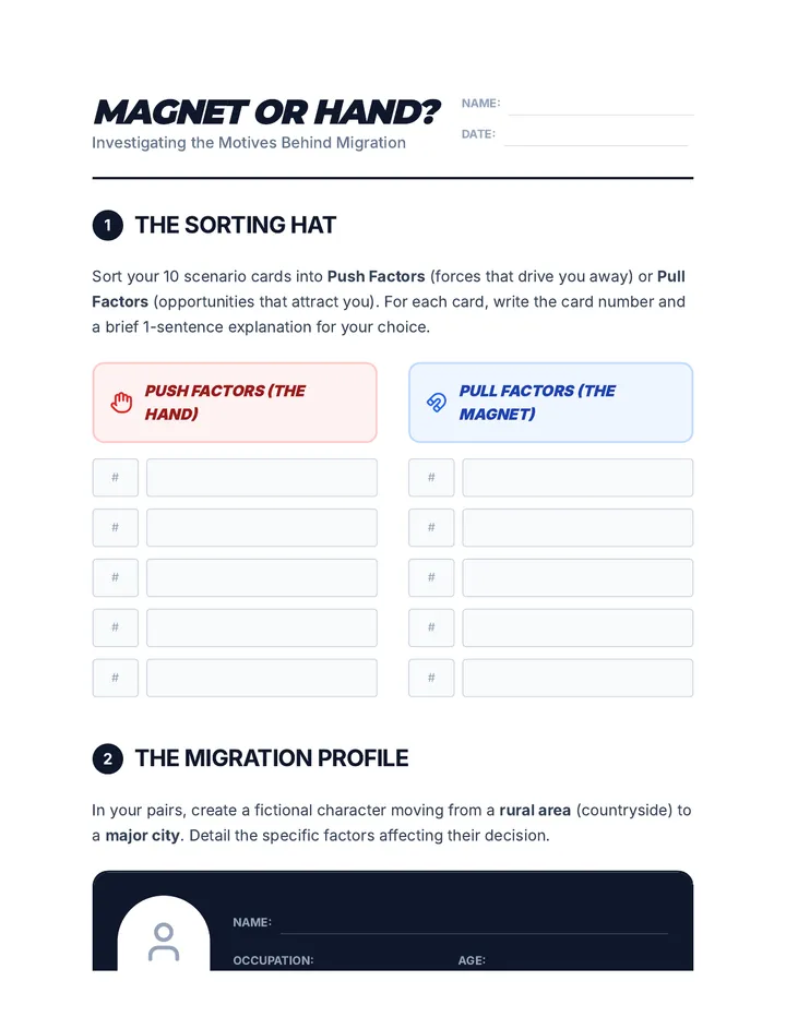 Moving Motives Worksheet