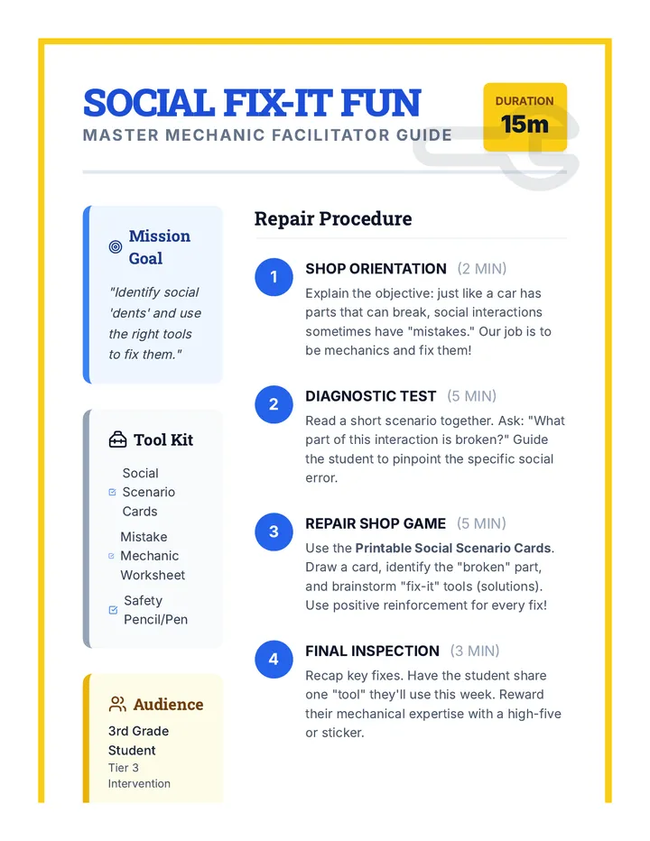 Social Fix-It Fun Lesson Plan