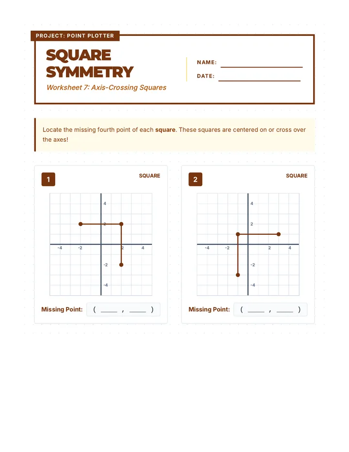 Square Symmetry Worksheet