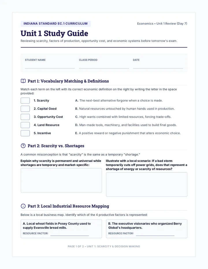 Unit 1 Review Guide