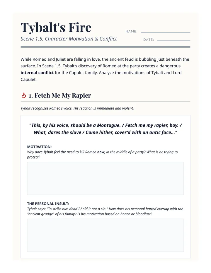 Tybalt's Fire Worksheet Slice 1.5