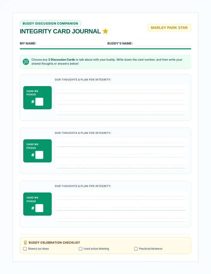 Integrity Card Journal