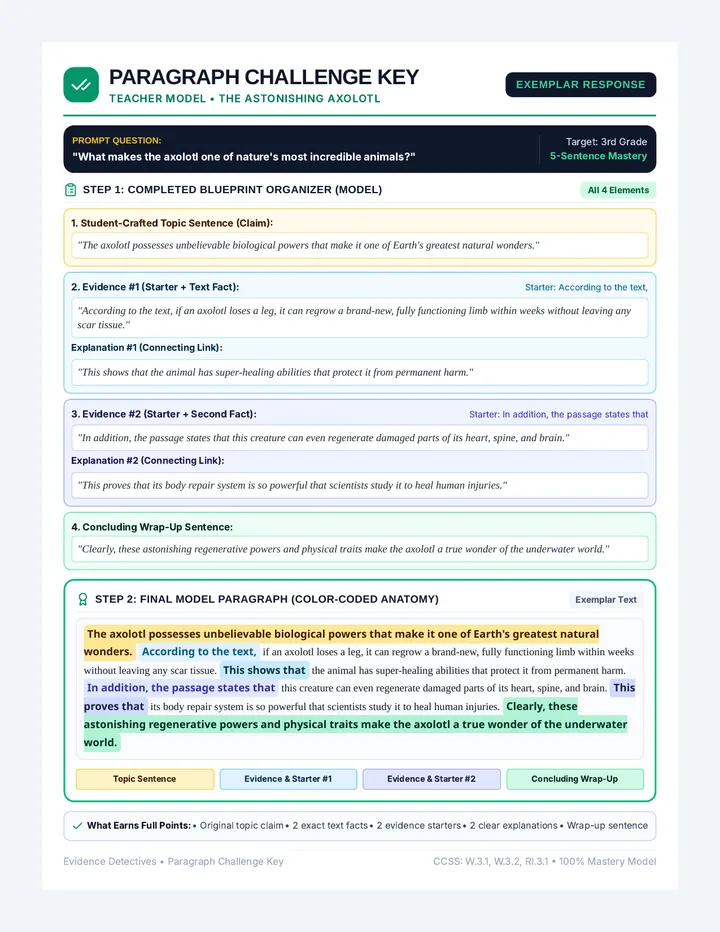 Paragraph Challenge Key