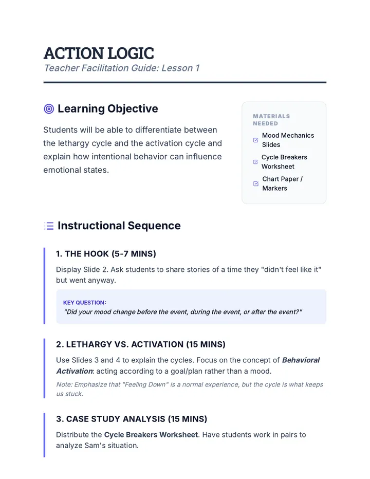 Action Logic Teacher Guide