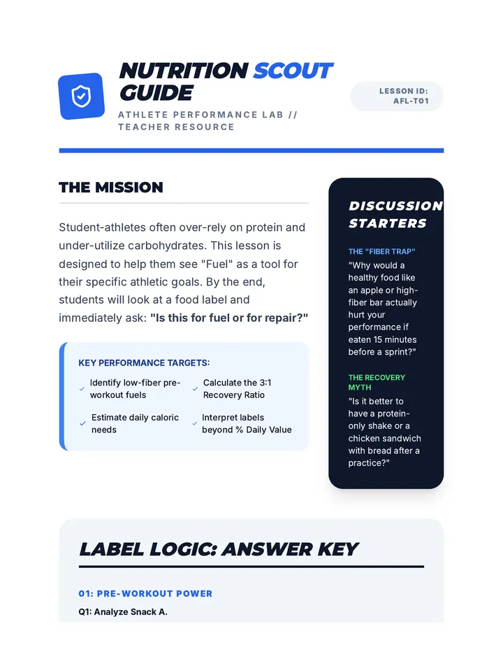 Nutrition Scout Teacher Guide