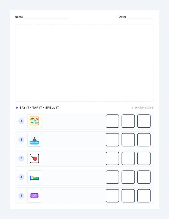 Sound Boxes Spelling Sheet