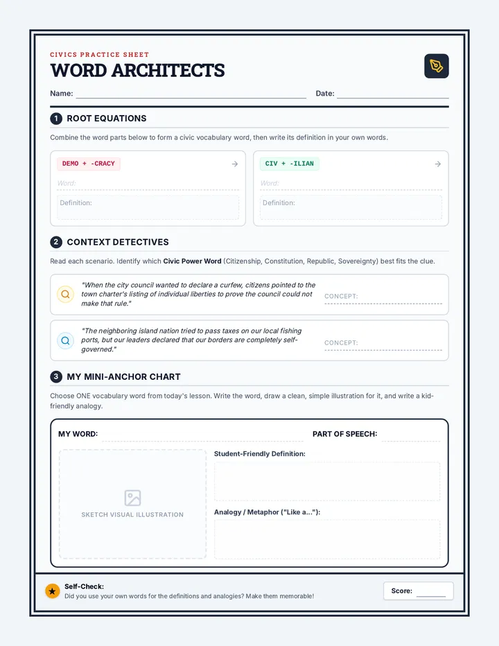Word Architects Worksheet
