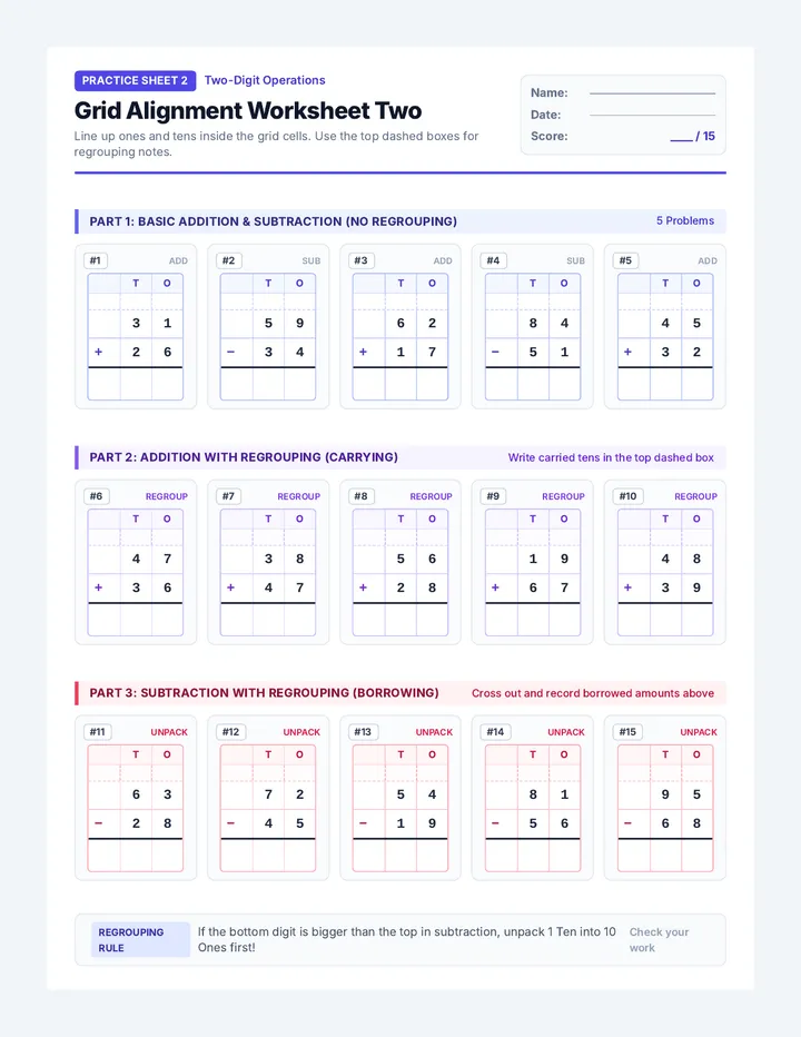Grid Alignment Worksheet Two