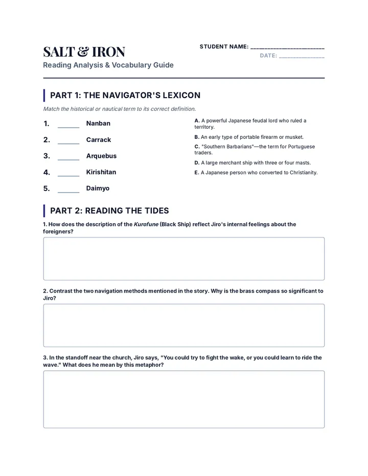 Sea of Change Worksheet
