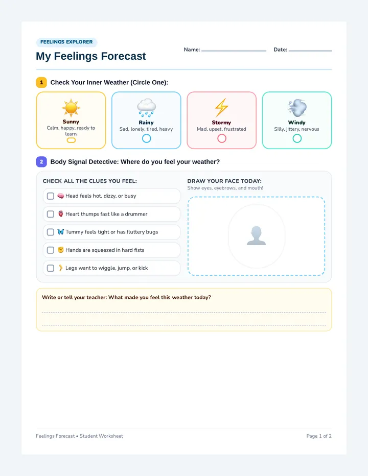 My Calming Toolkit Activity