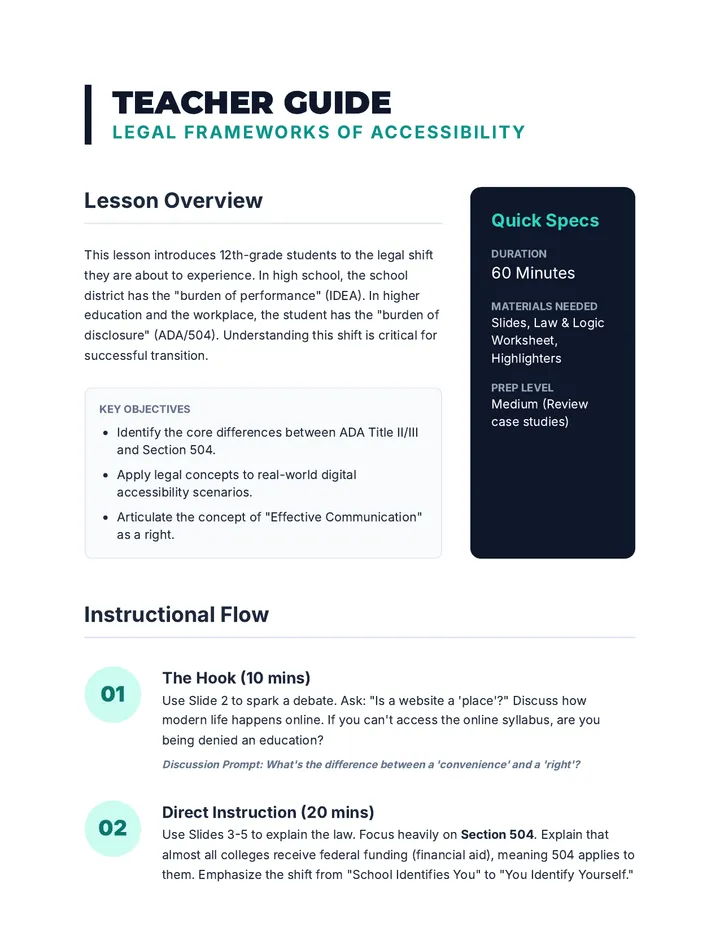 Legal Framework Teacher Guide
