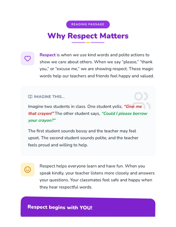 Why Respect Matters Reading
