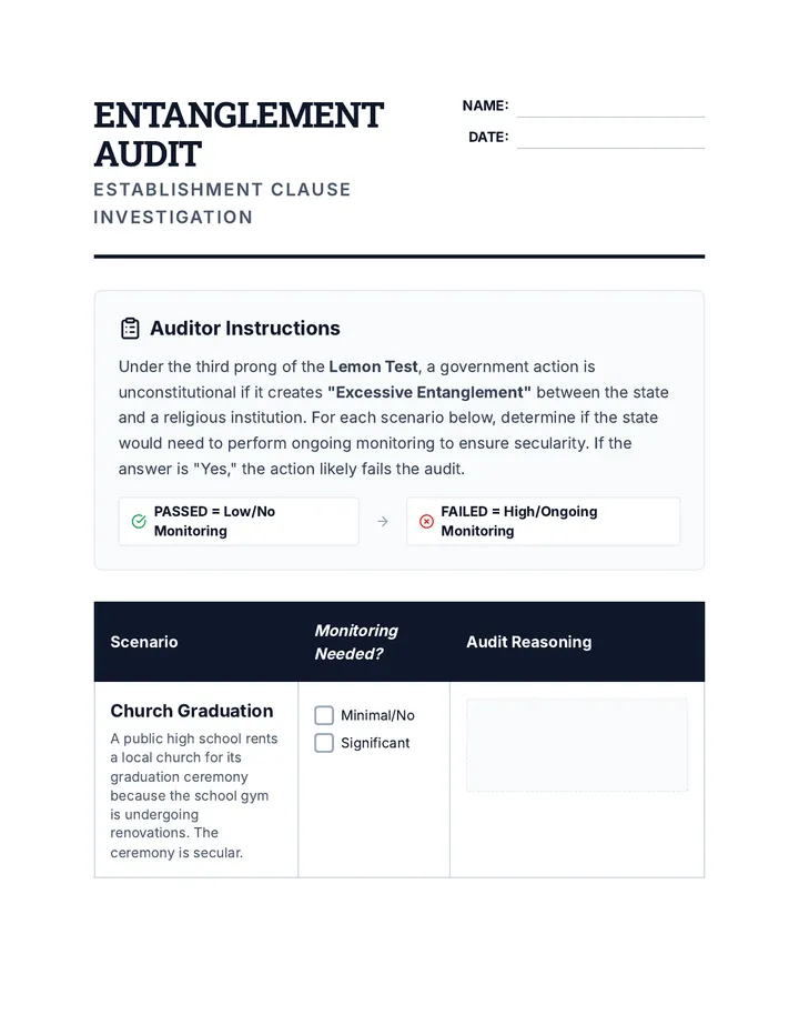 Entanglement Audit Handout