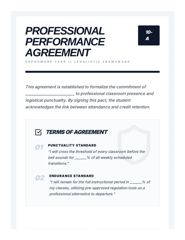 Professional Performance Agreement