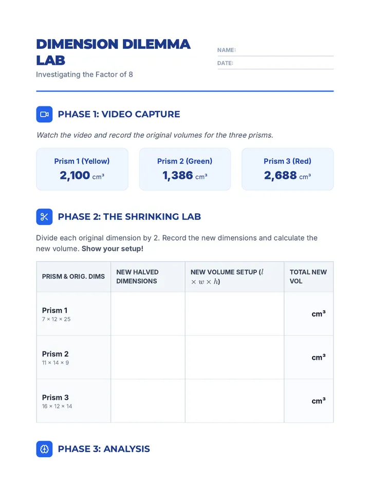 Dimension Dilemma Lab Sheet