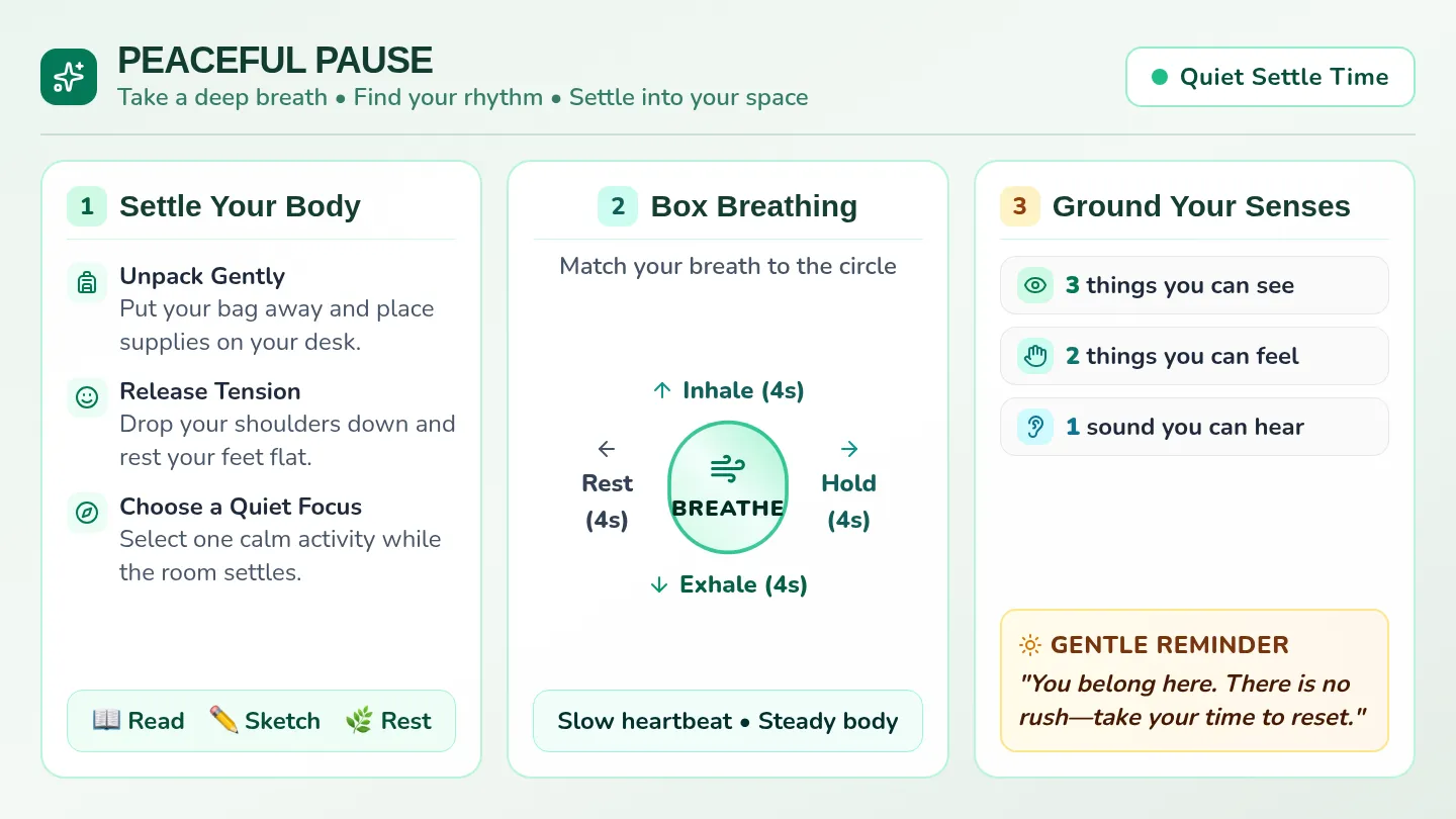 Peaceful Pause Settle Screen