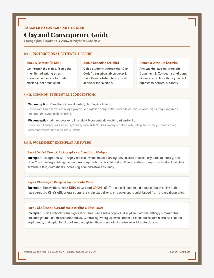 Clay and Consequence Teacher Guide