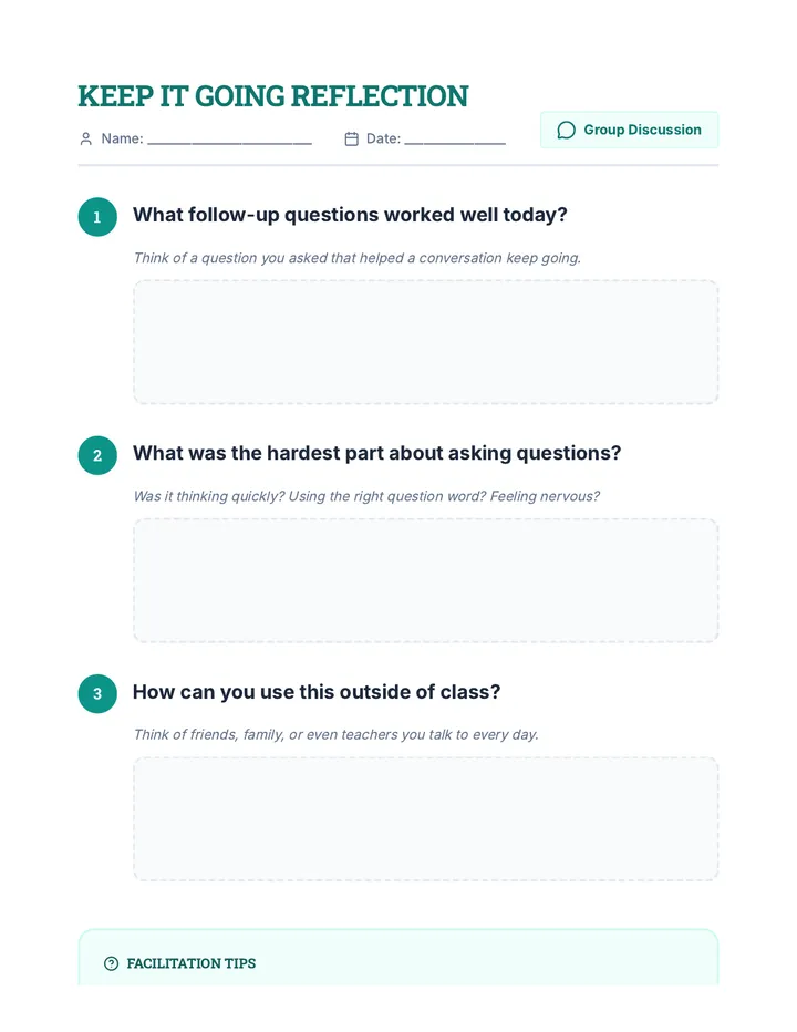 Group Discussion Reflection Sheet