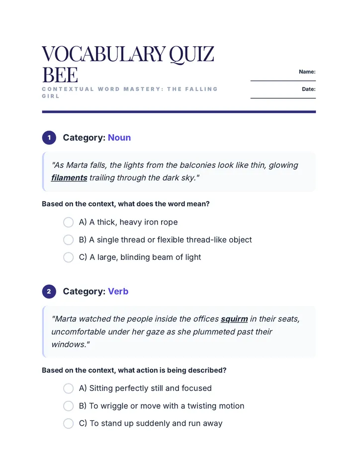 Vocab Quiz Bee Handout