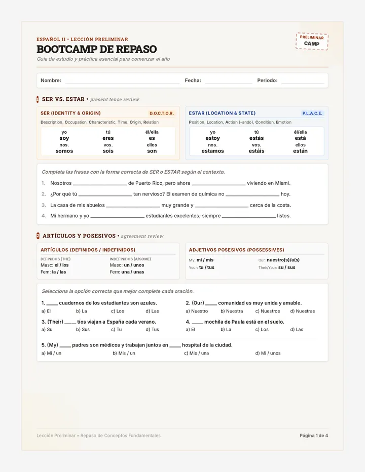 Bootcamp de Repaso Study Guide