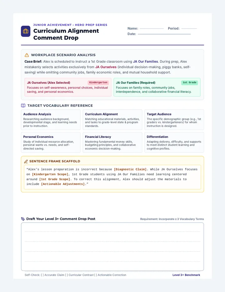 Curriculum Alignment Response Guide