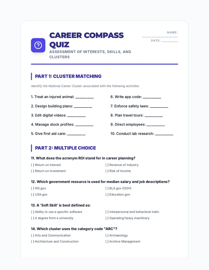 Career Discovery Quiz