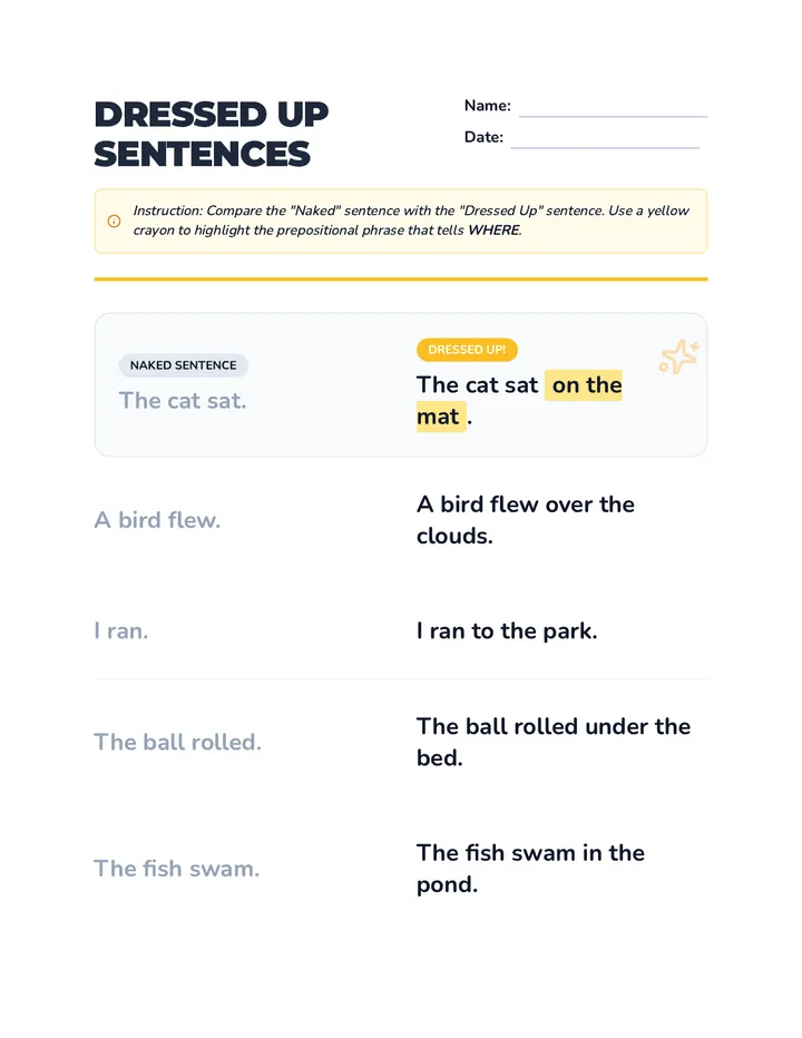 Dressed Up Worksheet