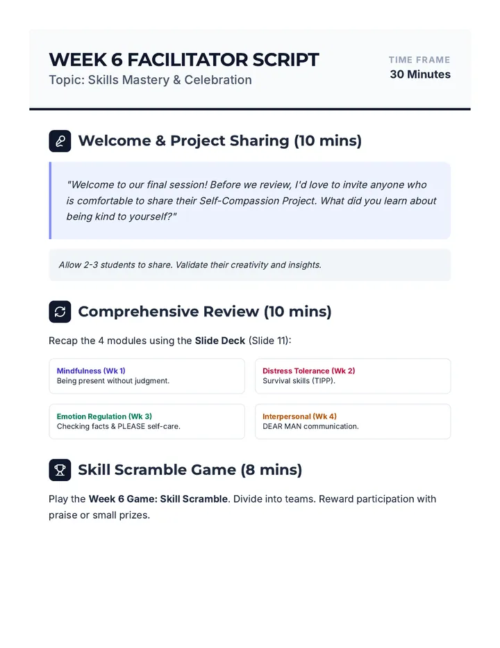 Week 6 DBT Skills Review Script