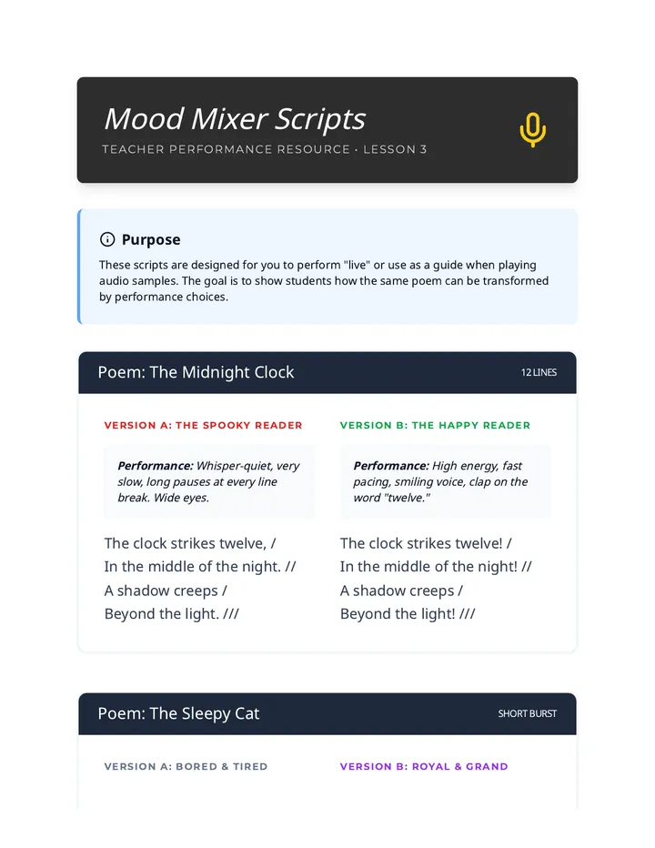 Tone and Mood Script