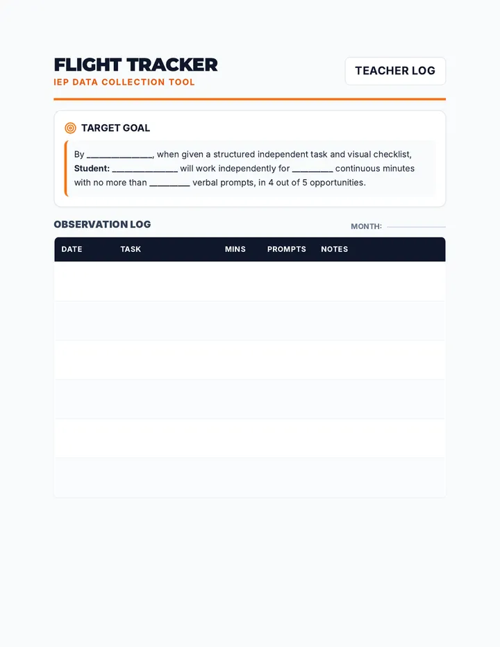 Flight Tracker Data Sheet