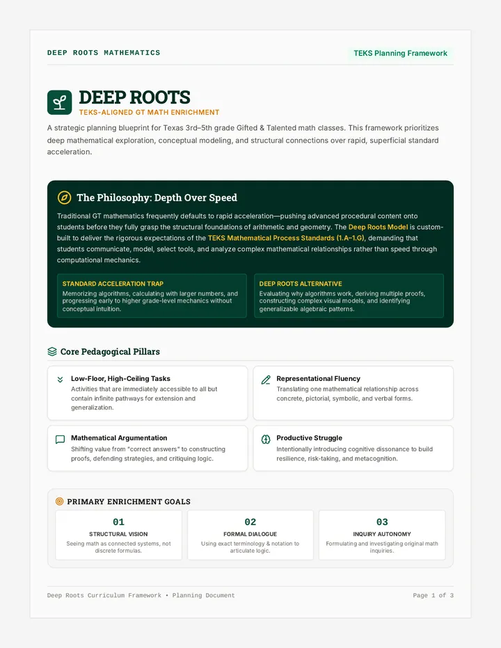 Deep Roots Curriculum Guide