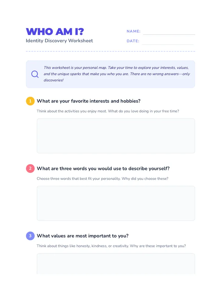 Identity Discovery Worksheet