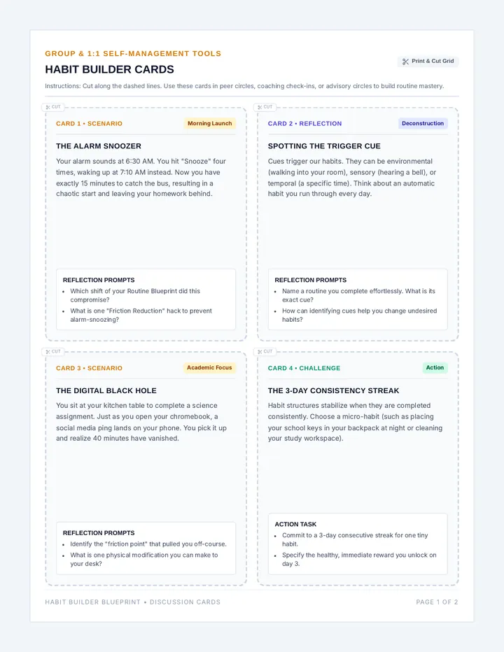 Habit Builder Discussion Cards