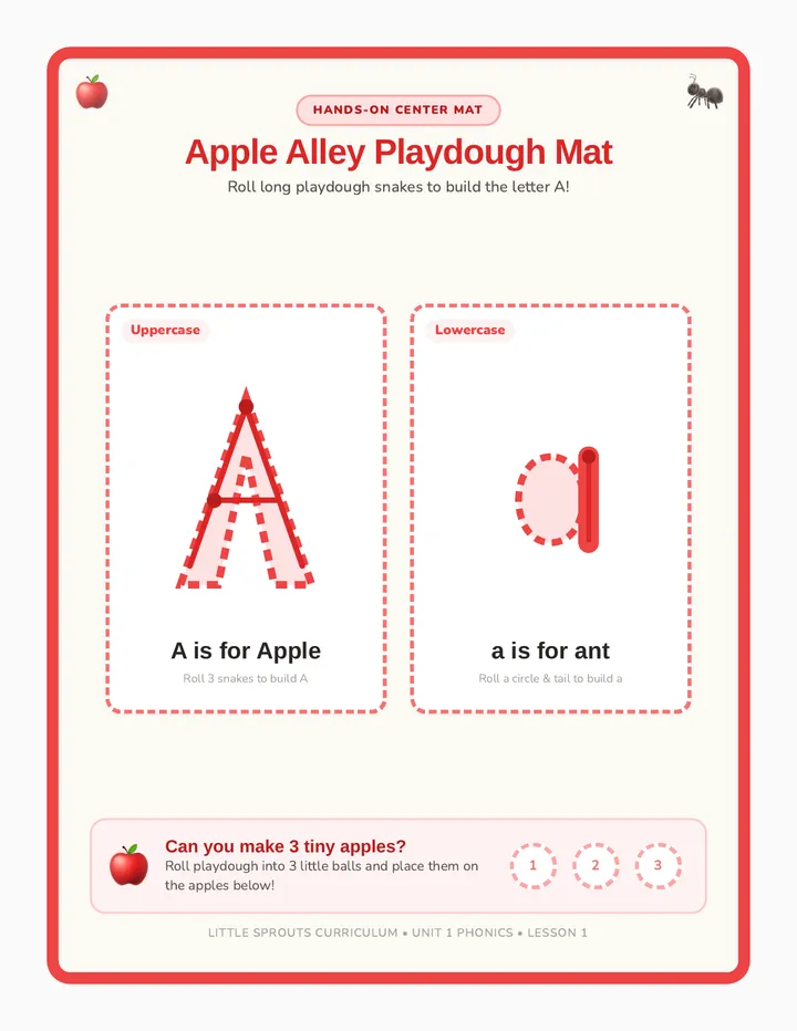 Apple Alley Playdough Mat